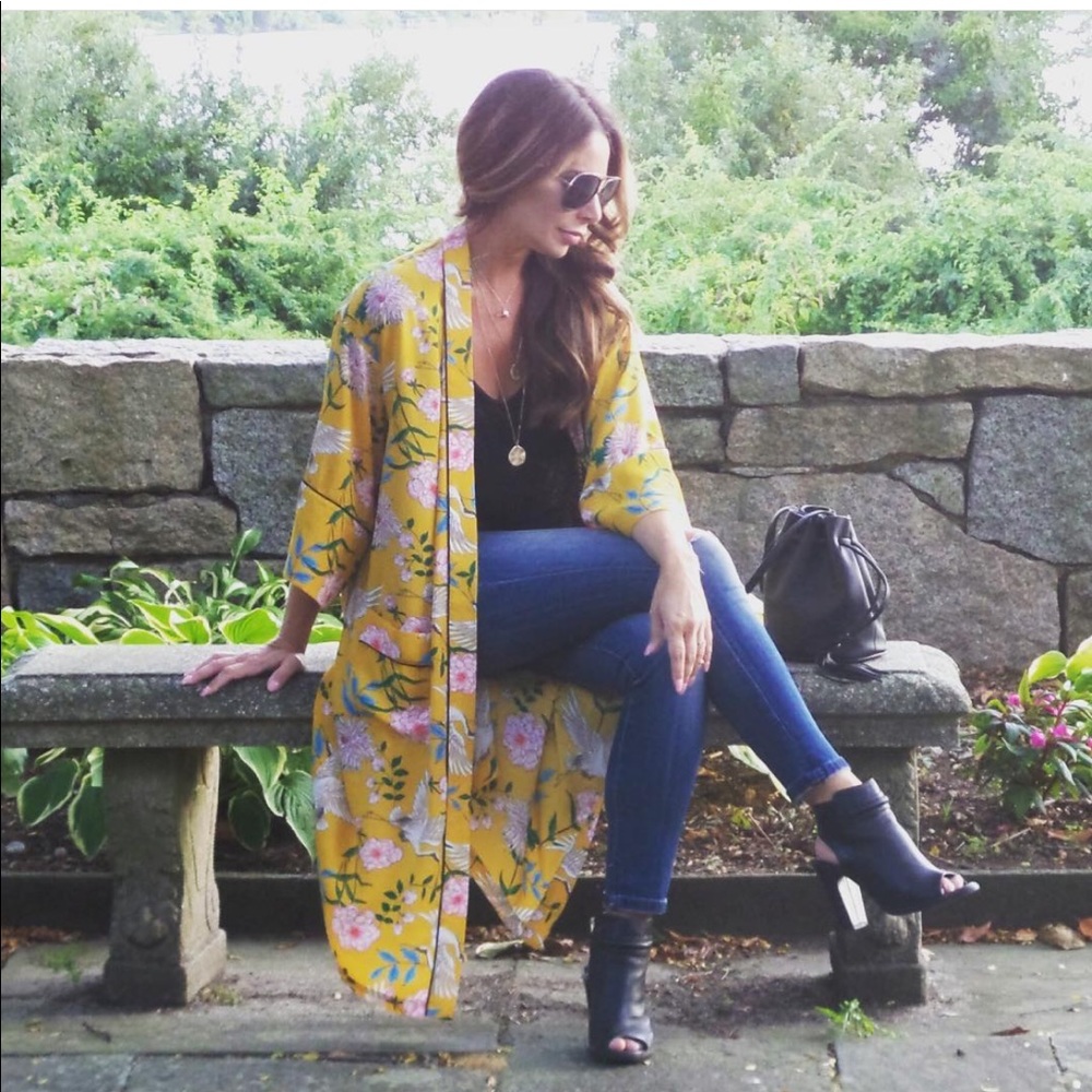 Beltaine Yellow floral Kimono